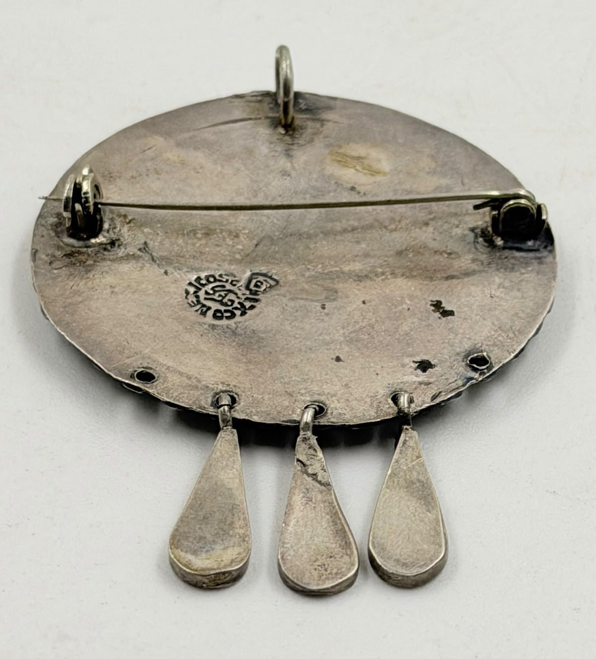 Close-up of Mexican silver hallmark stamp