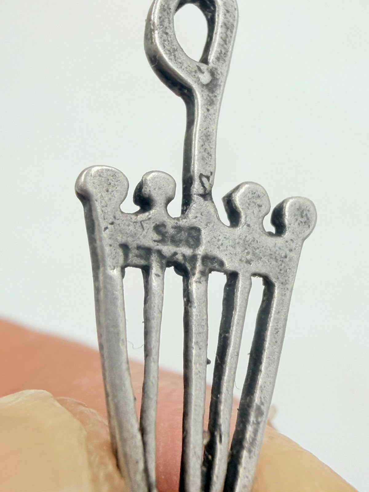 925 Italian sterling silver umbrella pendant on figaro chain in hand