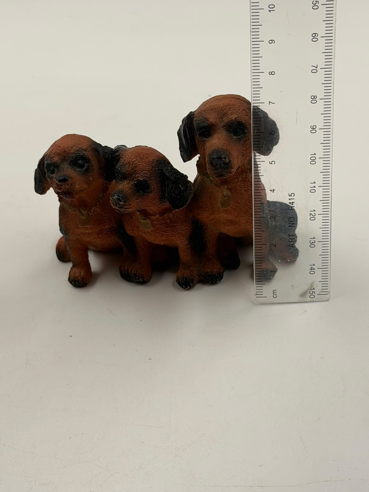 Three Dachshund Puppies Resin Figurine – Handcrafted Dog Sculpture | Home Décor Collectible Gift