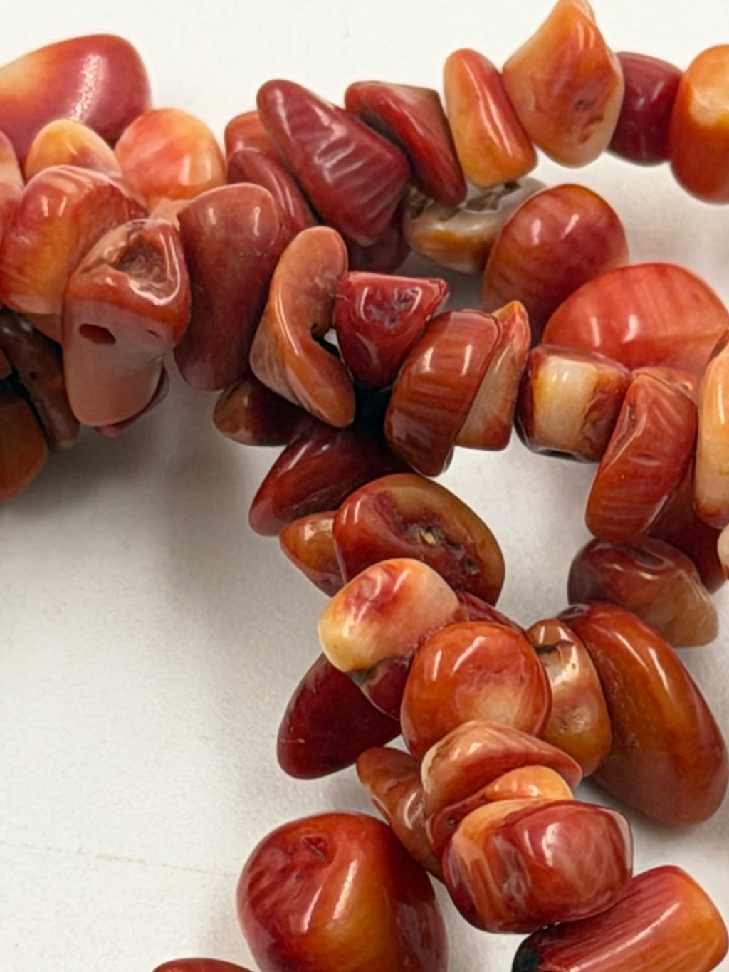 Natural Red Carnelian Chip Necklace – 45cm | 925 Sterling Silver Clasp | Handcrafted Gemstone Jewelry
