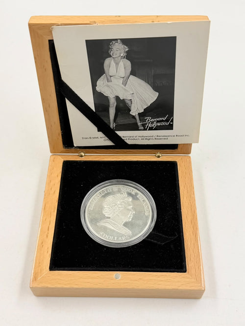 2011 Marilyn Monroe Silver Proof Coin | Cook Islands $5 | Hollywood Legends | 925 Silver | 38.61mm