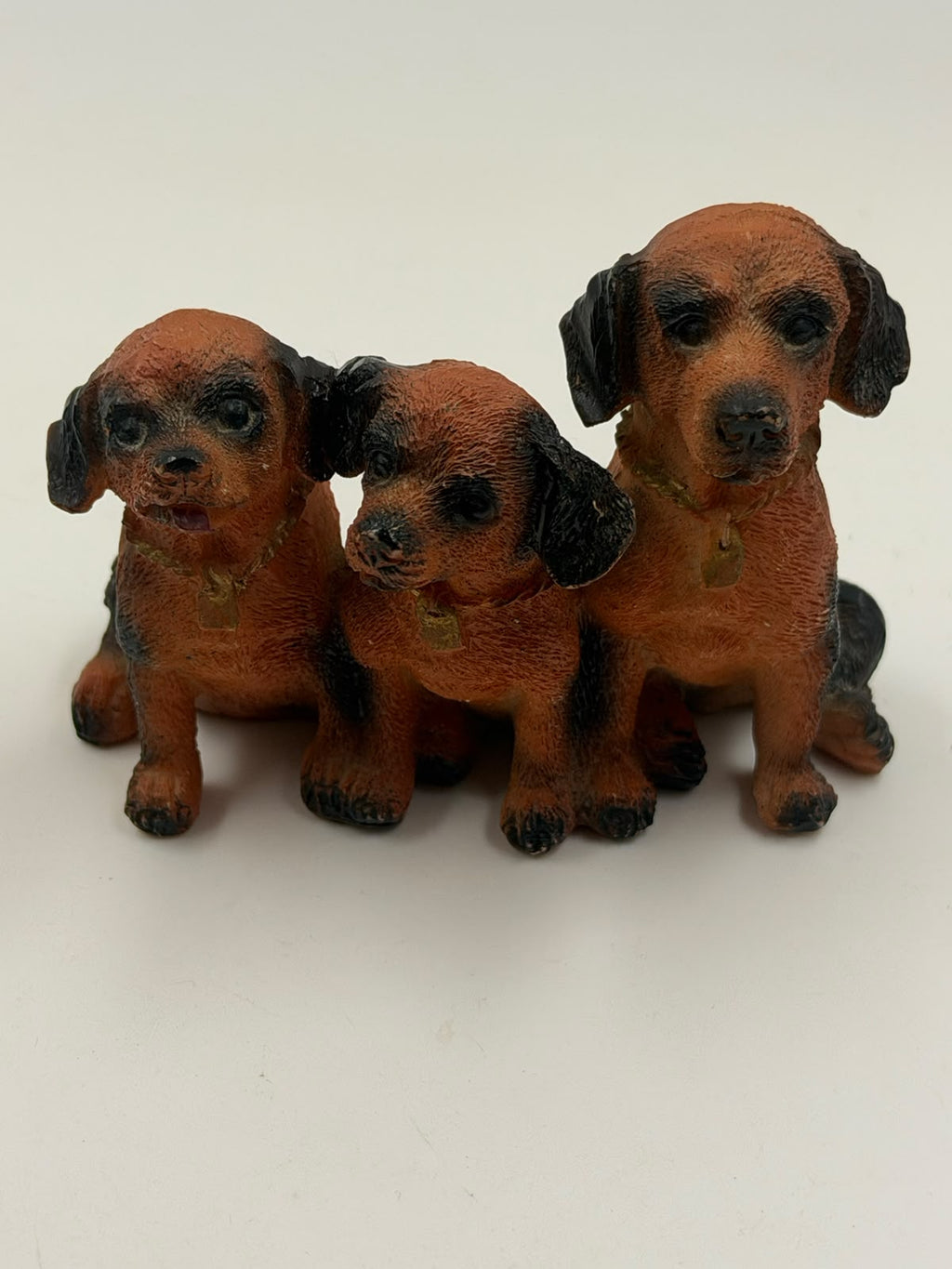 Three Dachshund Puppies Resin Figurine – Handcrafted Dog Sculpture | Home Décor Collectible Gift