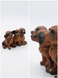 Three Dachshund Puppies Resin Figurine – Handcrafted Dog Sculpture | Home Décor Collectible Gift