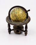 Vintage Spanish Metal Globe Pencil Sharpener – Rotating Miniature World Globe on Stand