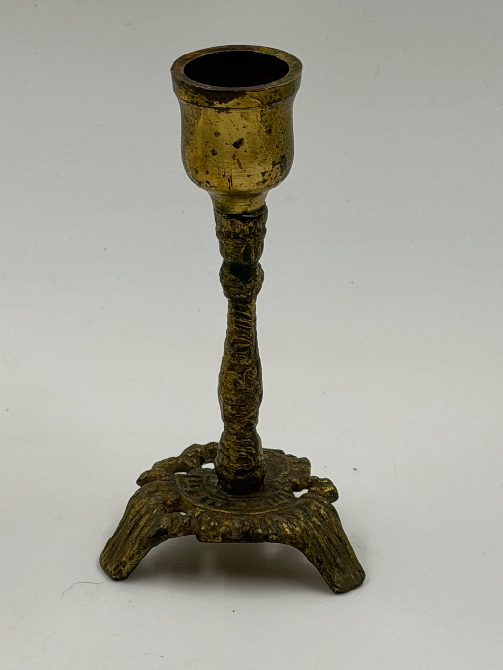 Vintage Brass Jewish Shabbat Kiddush Candlestick – Israeli Judaica Collectible