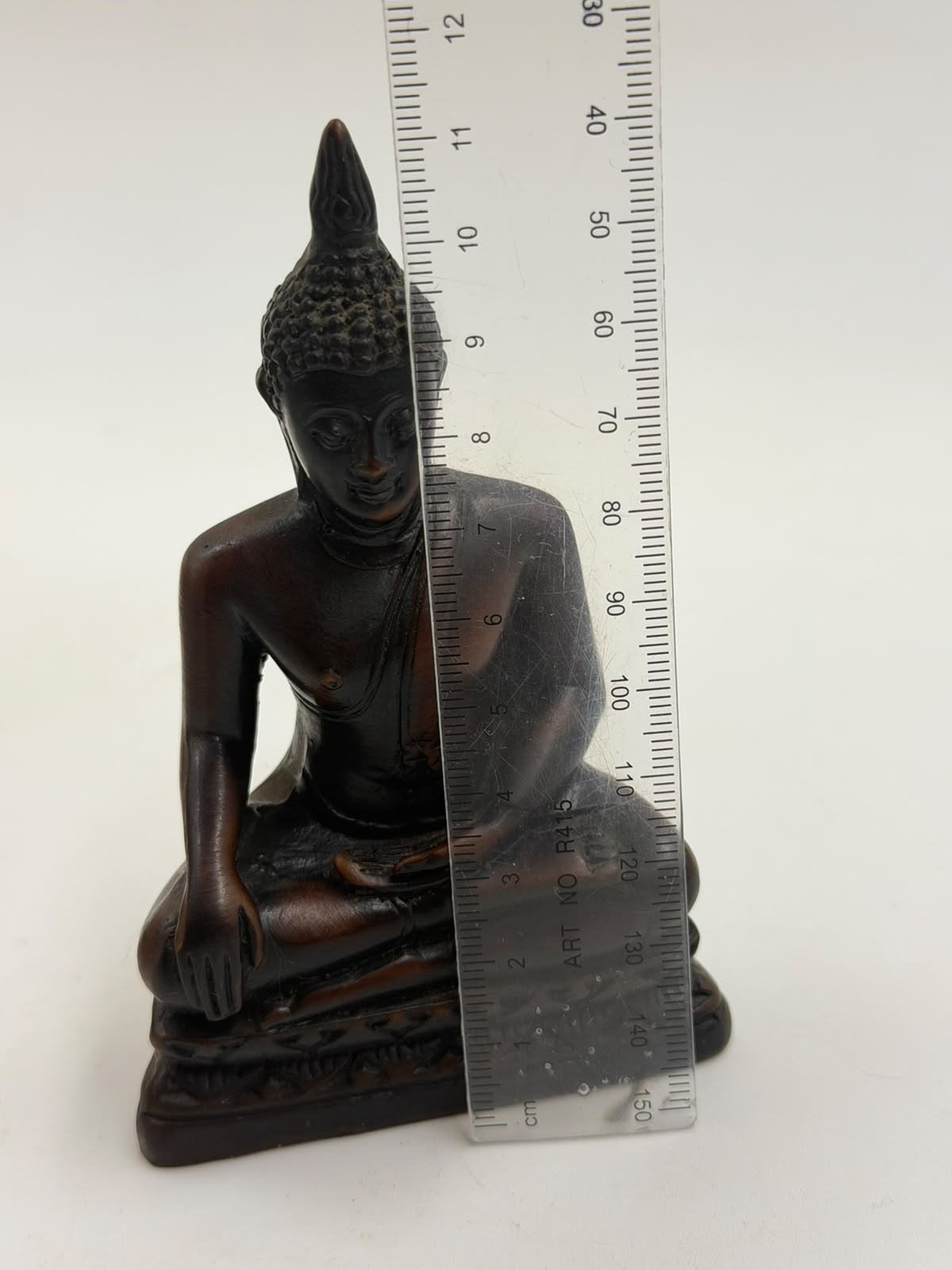 Seated Meditation Buddha Resin Figurine – 7x11.5cm | Thai Style Bronze-Finish Sculpture | Home Décor Collectible