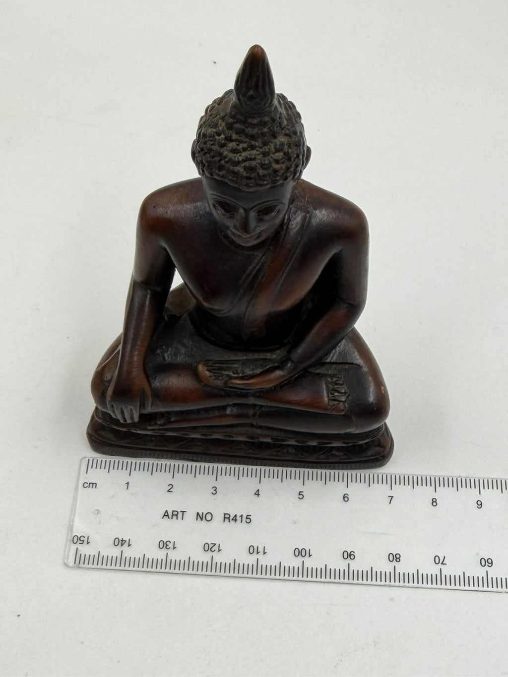 Seated Meditation Buddha Resin Figurine – 7x11.5cm | Thai Style Bronze-Finish Sculpture | Home Décor Collectible