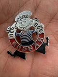 Soviet Odessa April First pin badge – flat front view