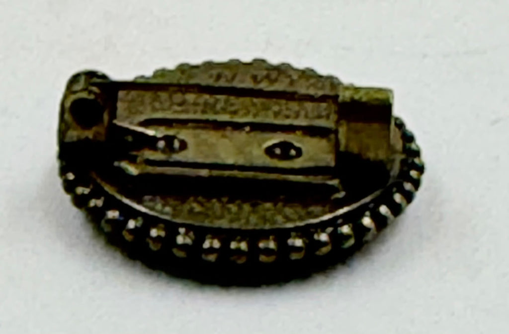 Brooch front view close-up showing crystal details
