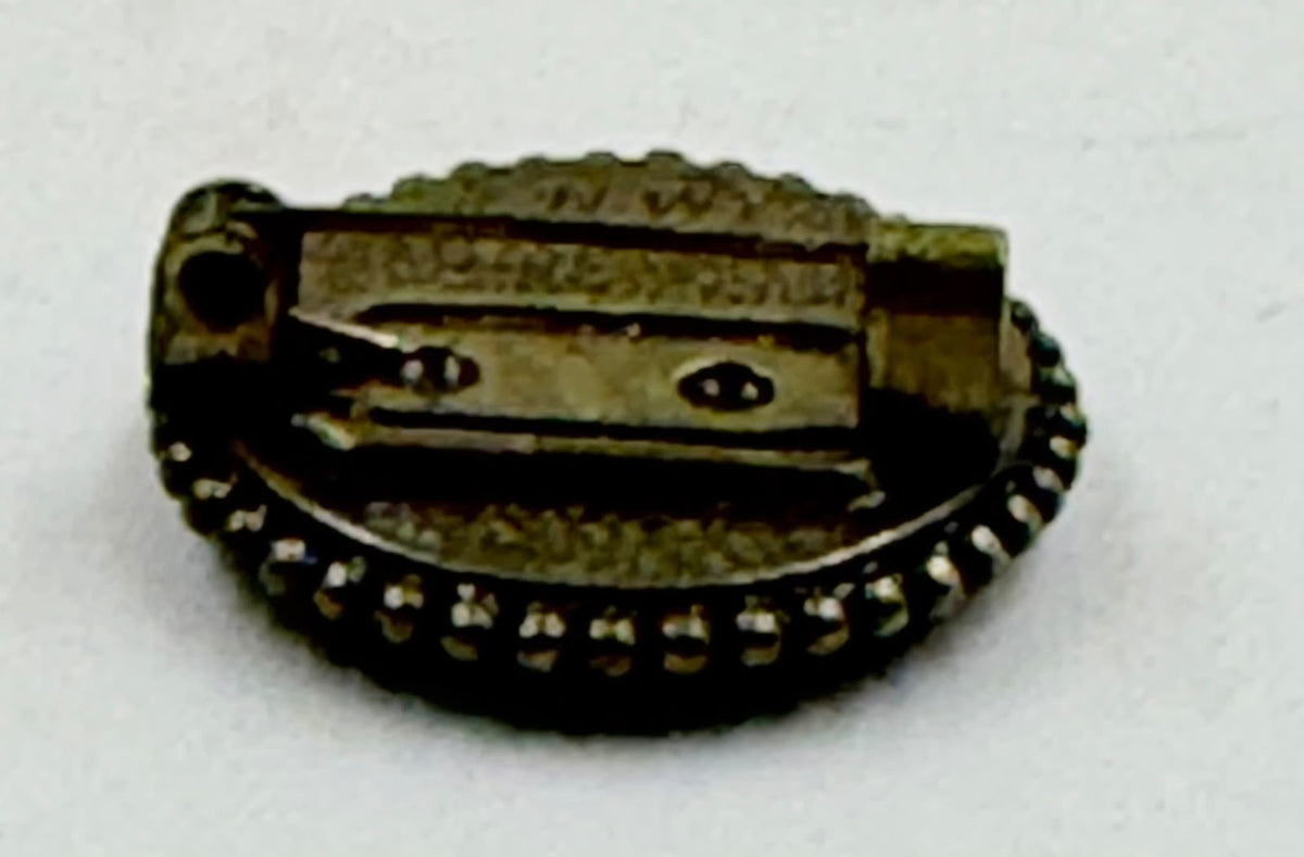 Brooch front view close-up showing crystal details