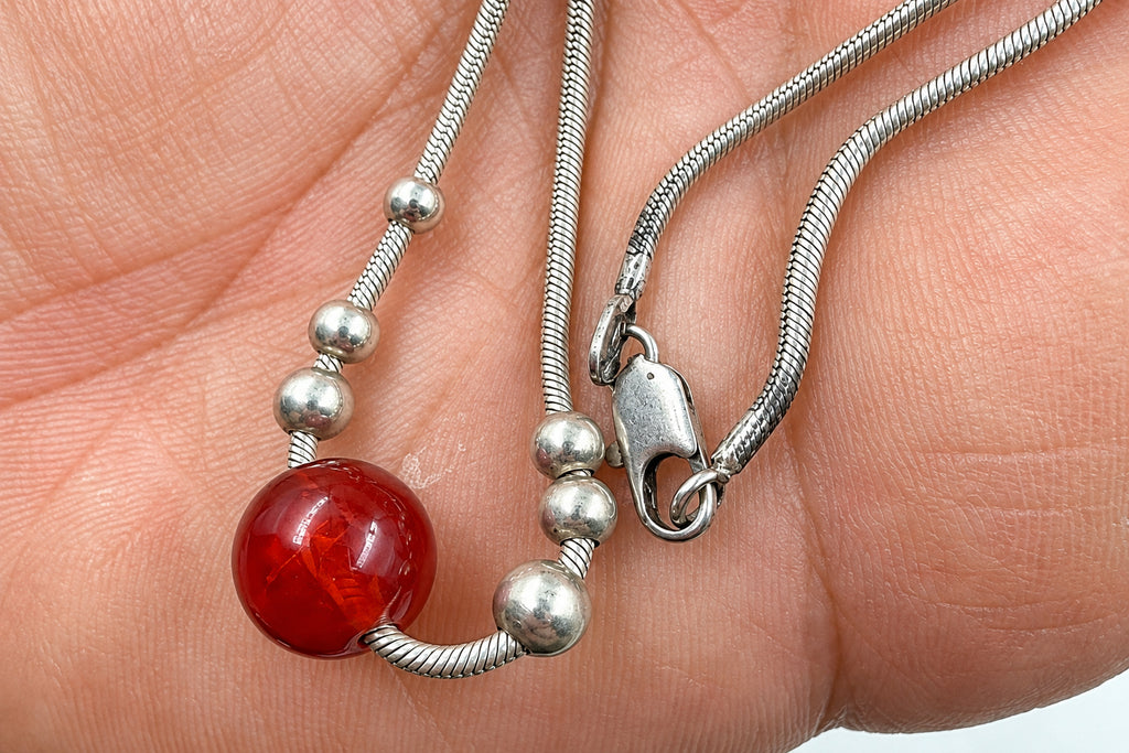 Necklace on jewelry bust display