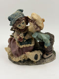 Vintage Victorian resin couple figurine side angle view