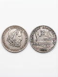 Greek 1930 20 Drachmai silver coin - both sides shown side by side comparison