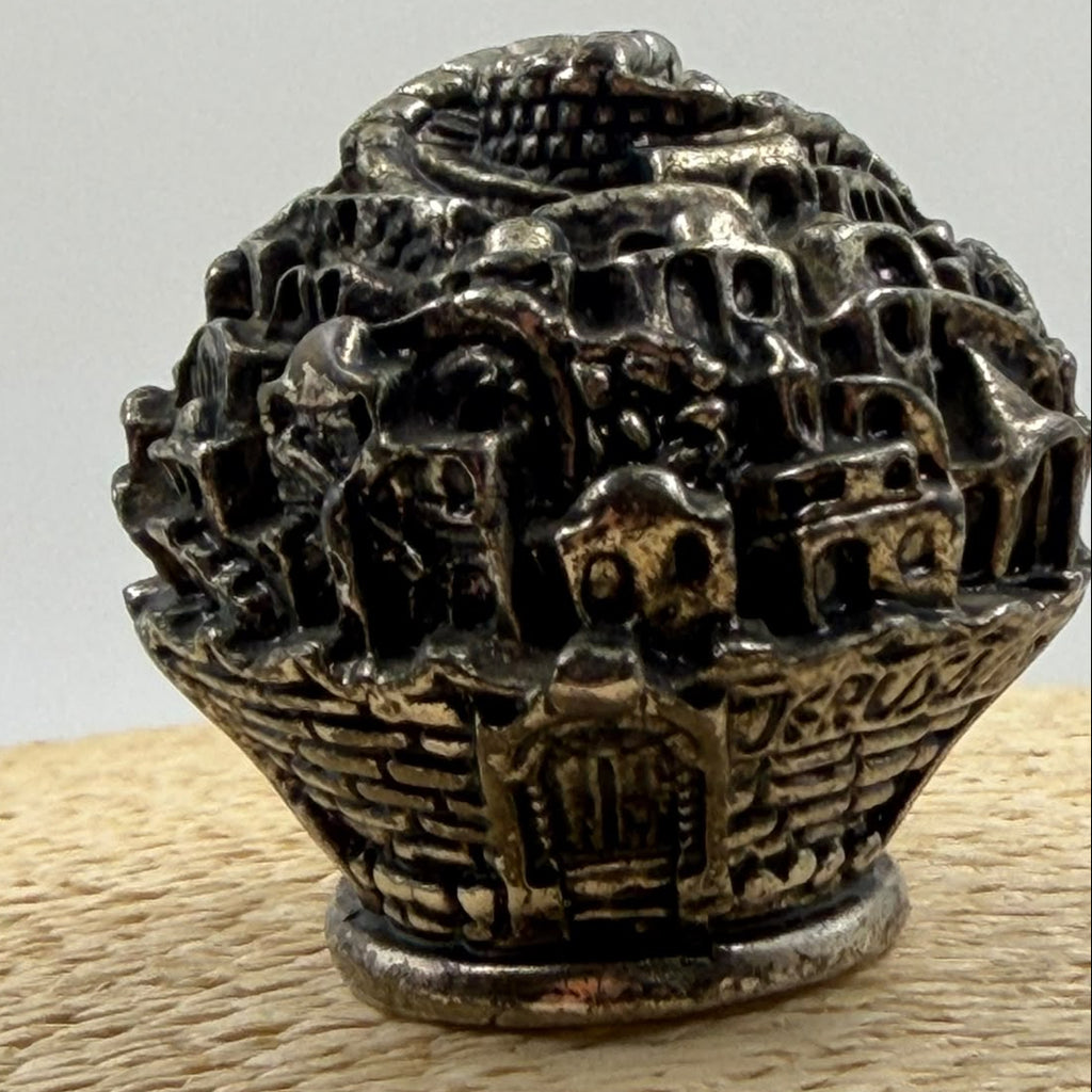 Jerusalem Panorama Figurine – 925 Sterling Silver on Resin | Dome of the Rock & Old City | Judaica Collectible Souvenir