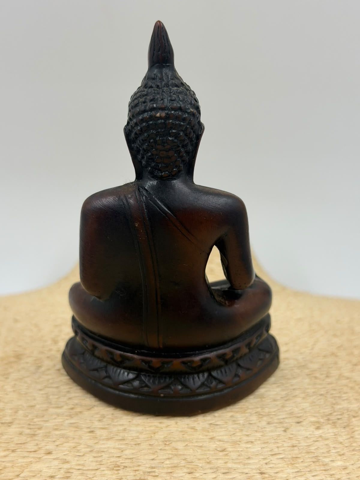 Seated Meditation Buddha Resin Figurine – 7x11.5cm | Thai Style Bronze-Finish Sculpture | Home Décor Collectible
