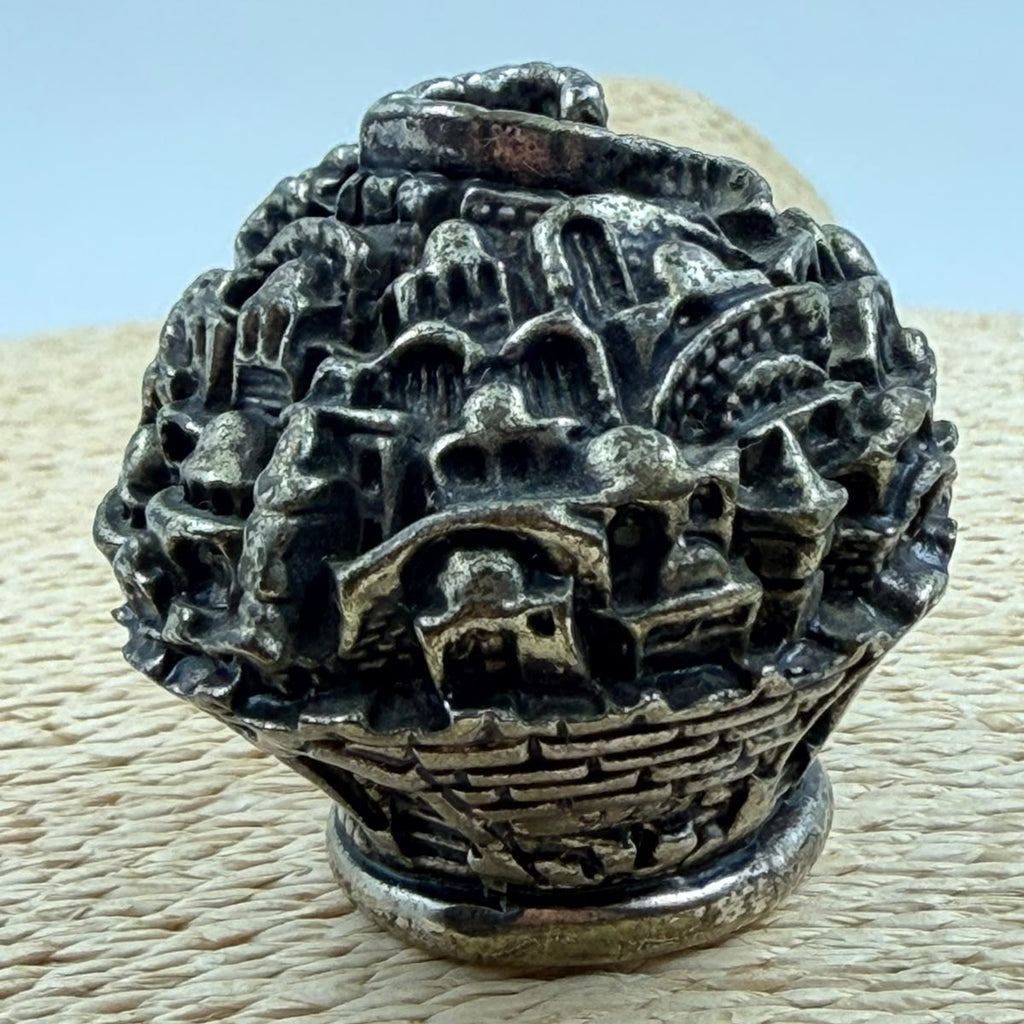 Jerusalem Panorama Figurine – 925 Sterling Silver on Resin | Dome of the Rock & Old City | Judaica Collectible Souvenir