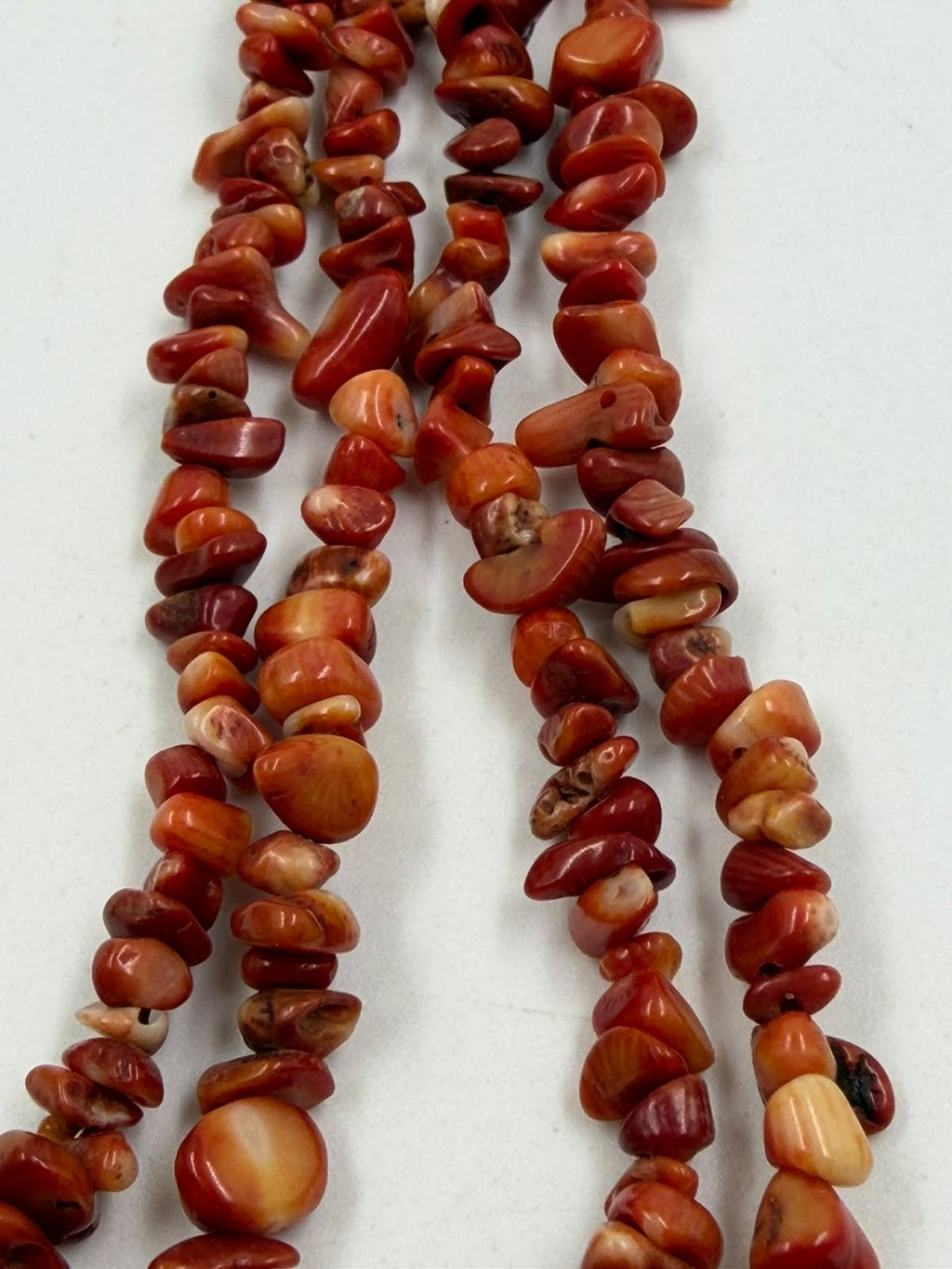 Natural Red Carnelian Chip Necklace – 45cm | 925 Sterling Silver Clasp | Handcrafted Gemstone Jewelry