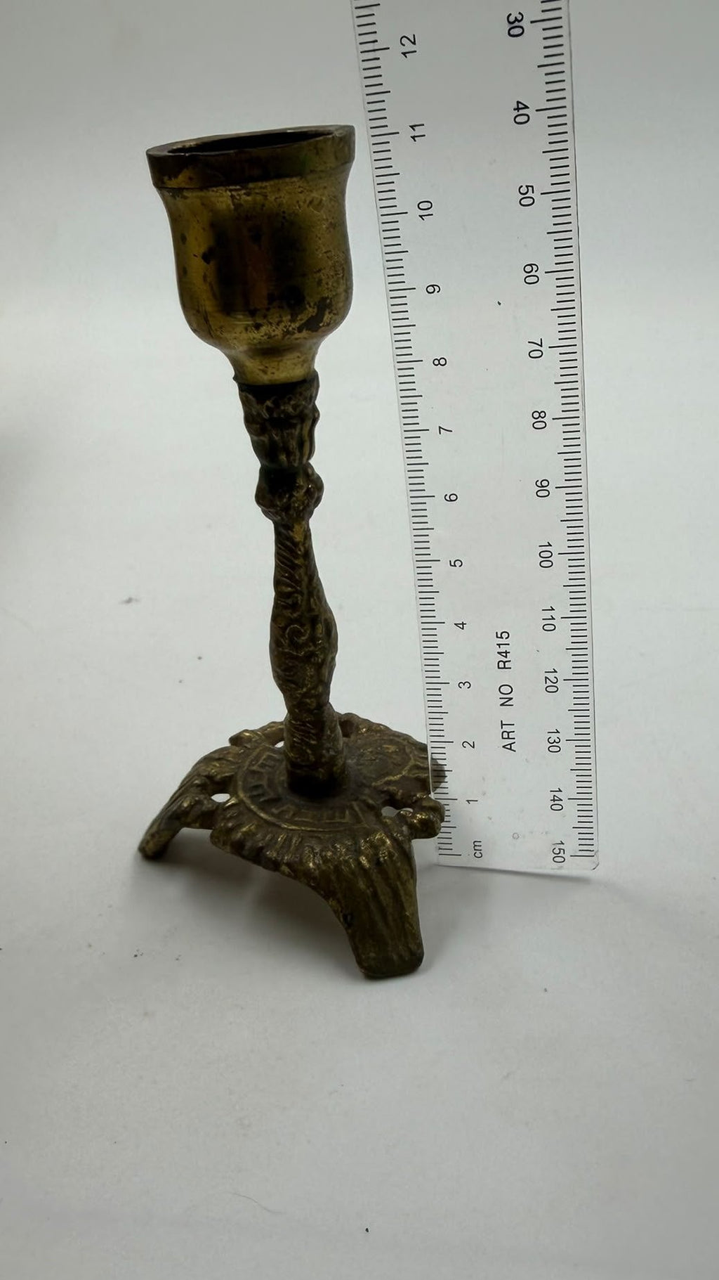 Vintage Brass Jewish Shabbat Kiddush Candlestick – Israeli Judaica Collectible