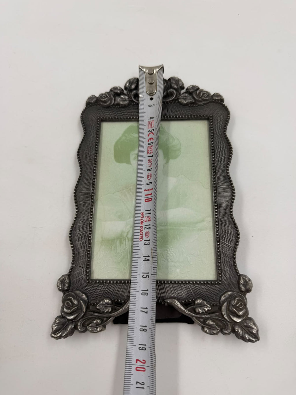 Antique pewter triple photo frame set - three frames together