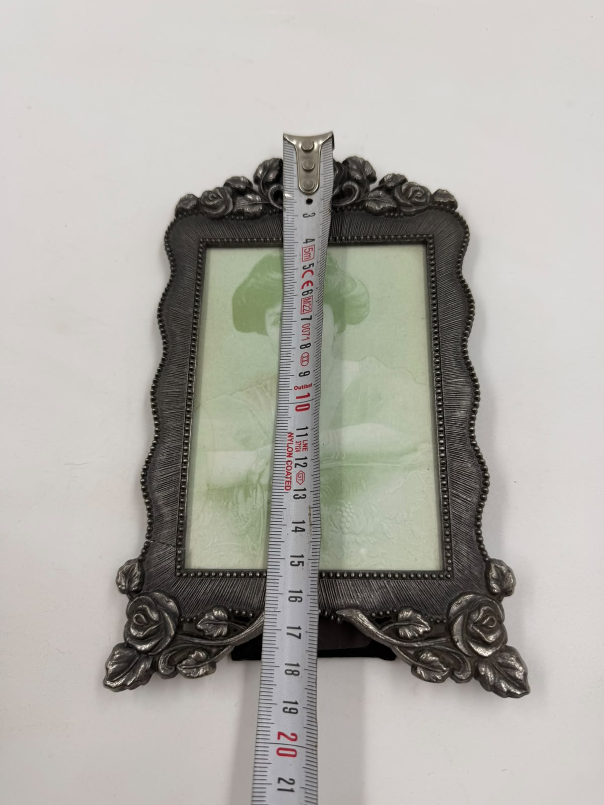 Antique pewter triple photo frame set - three frames together