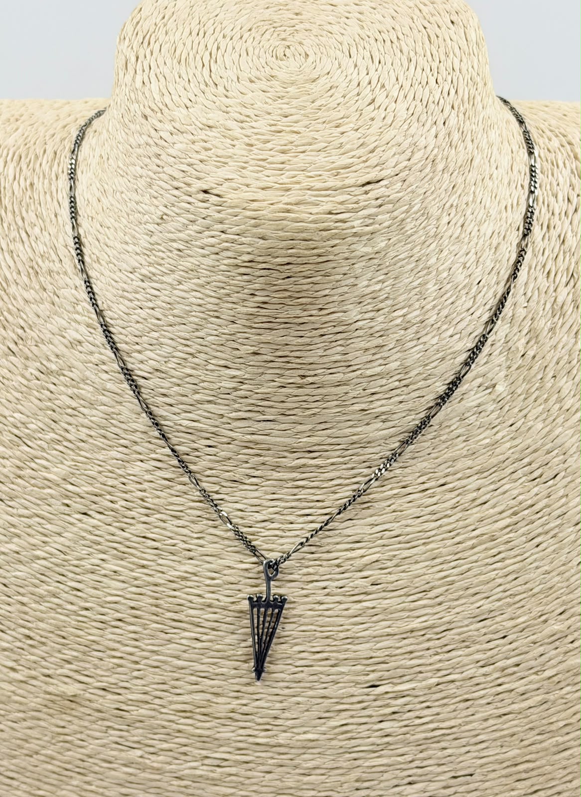 925 Italian sterling silver umbrella pendant necklace full view