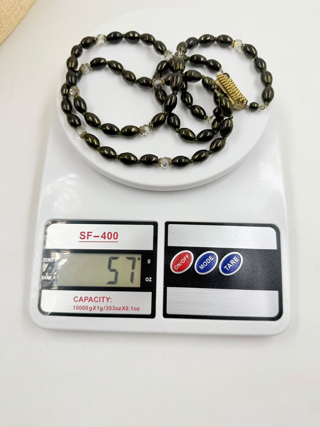 Necklace laid flat