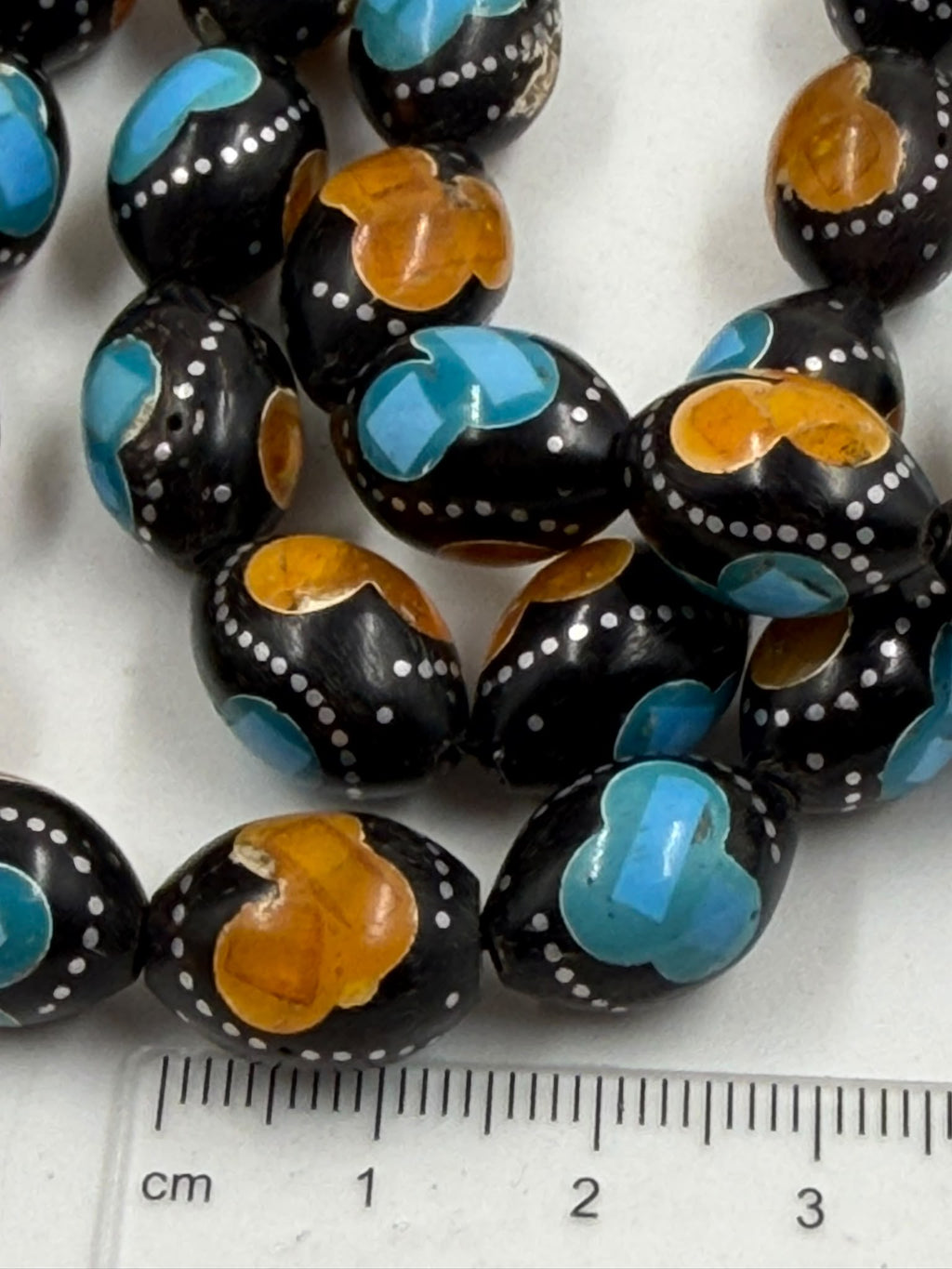 Egyptian Coke Misbaha – 33 Beads | Turquoise & Amber Inlay | Coin Tassel