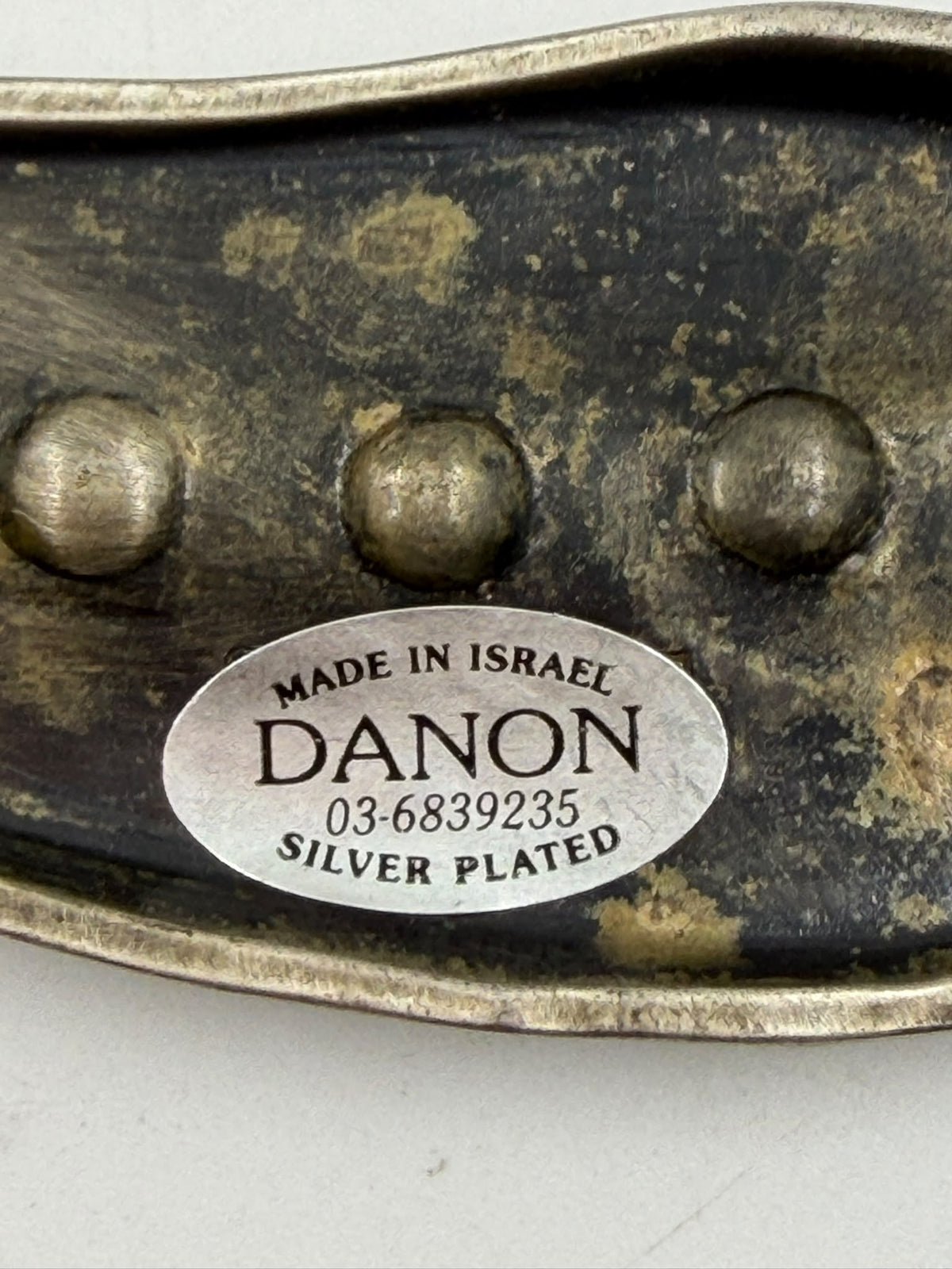 Vintage Danon Israel Silver-Plated Hanukkah Menorah – Modernist Leaf-Shaped Judaica