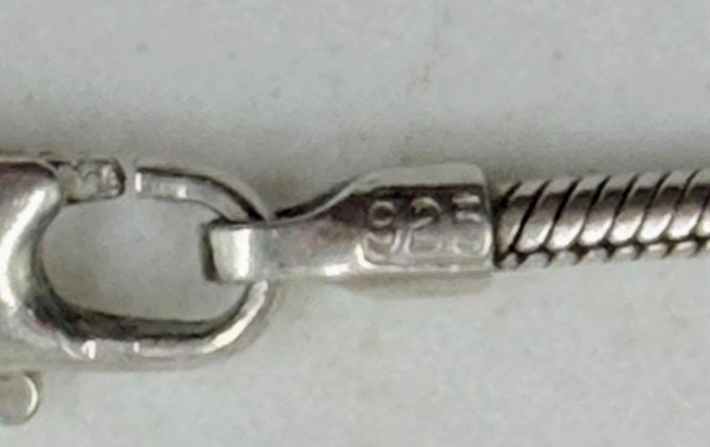 925 Israeli sterling silver necklace on display