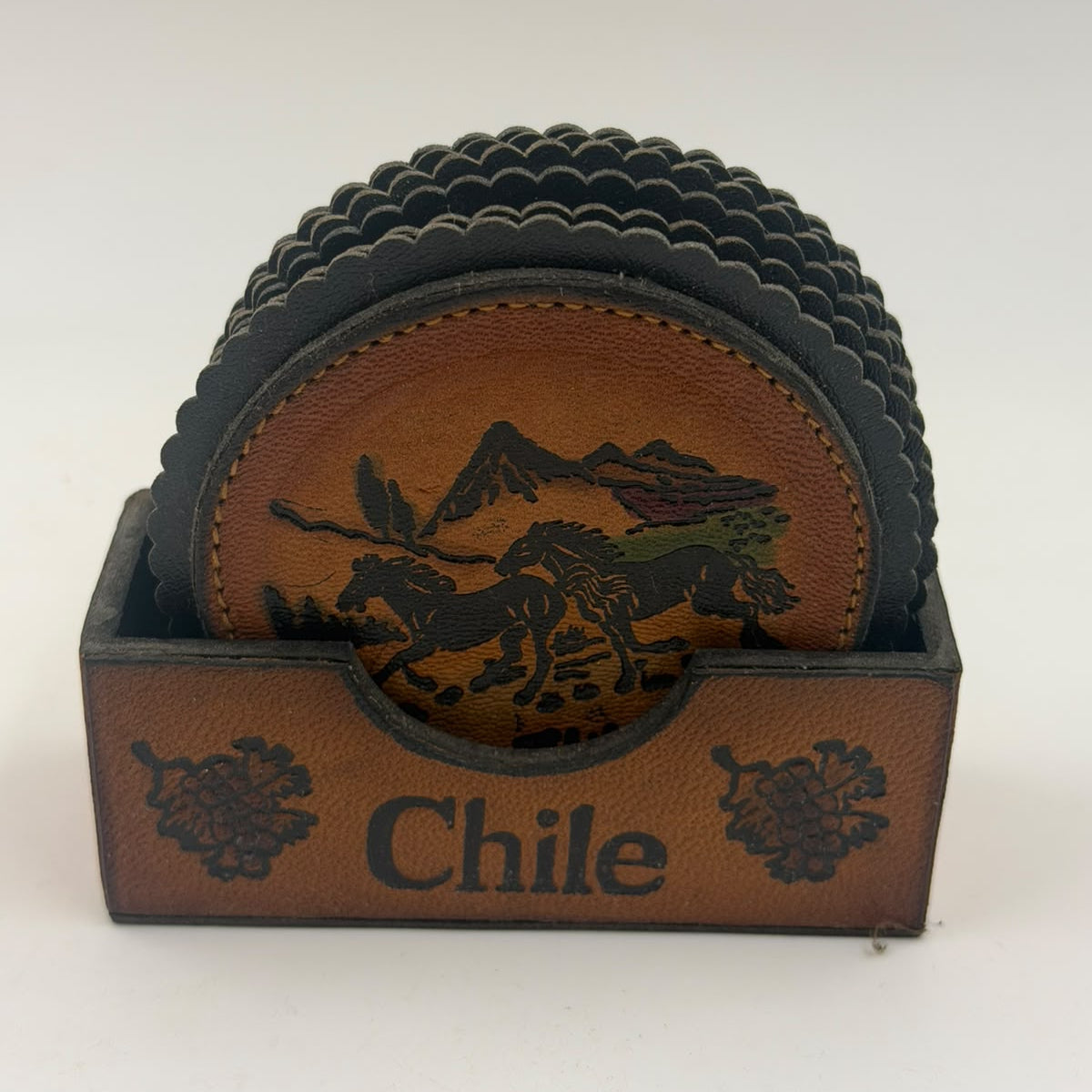 Back of coaster holder – plain leather bottom