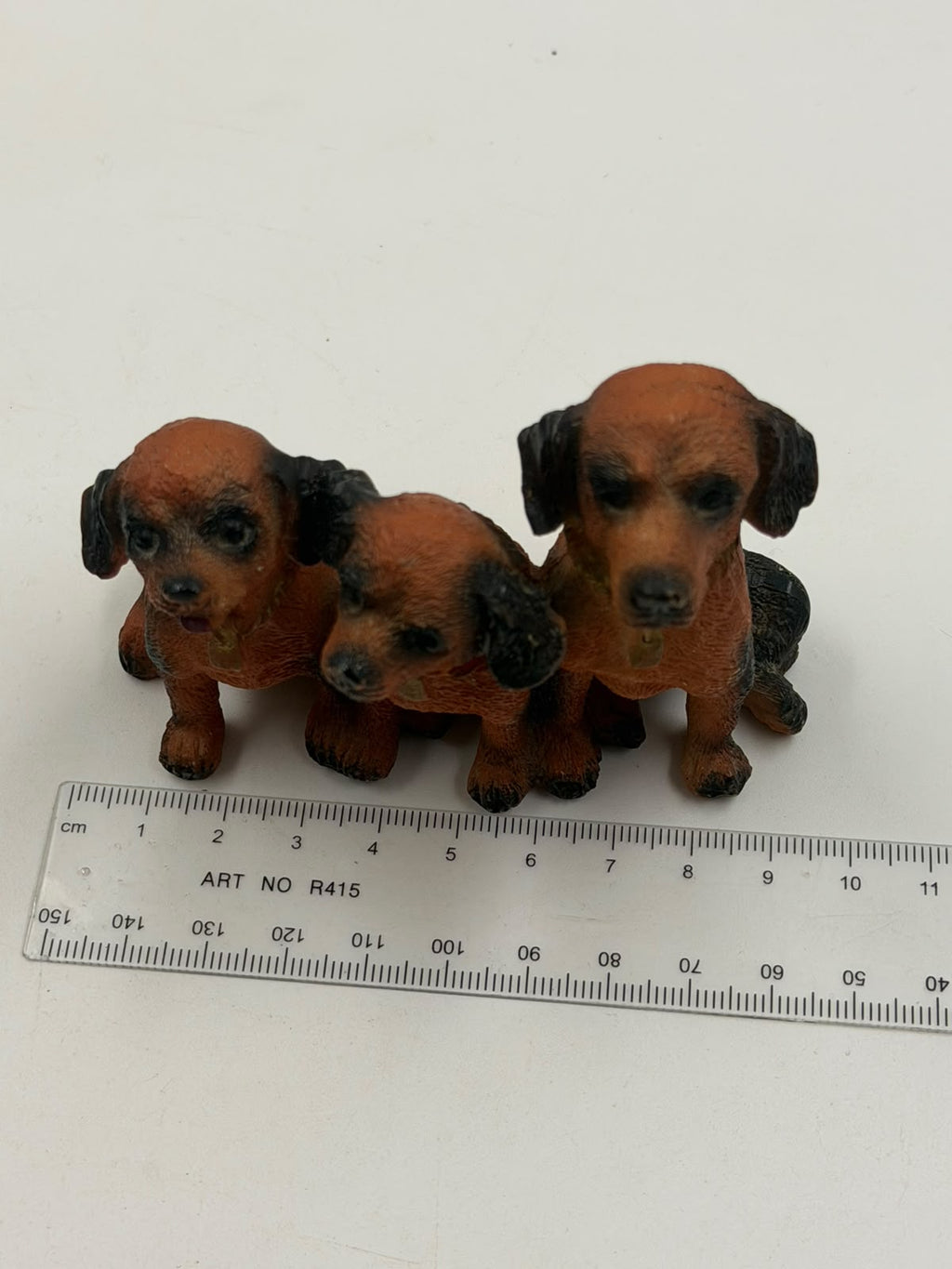 Three Dachshund Puppies Resin Figurine – Handcrafted Dog Sculpture | Home Décor Collectible Gift