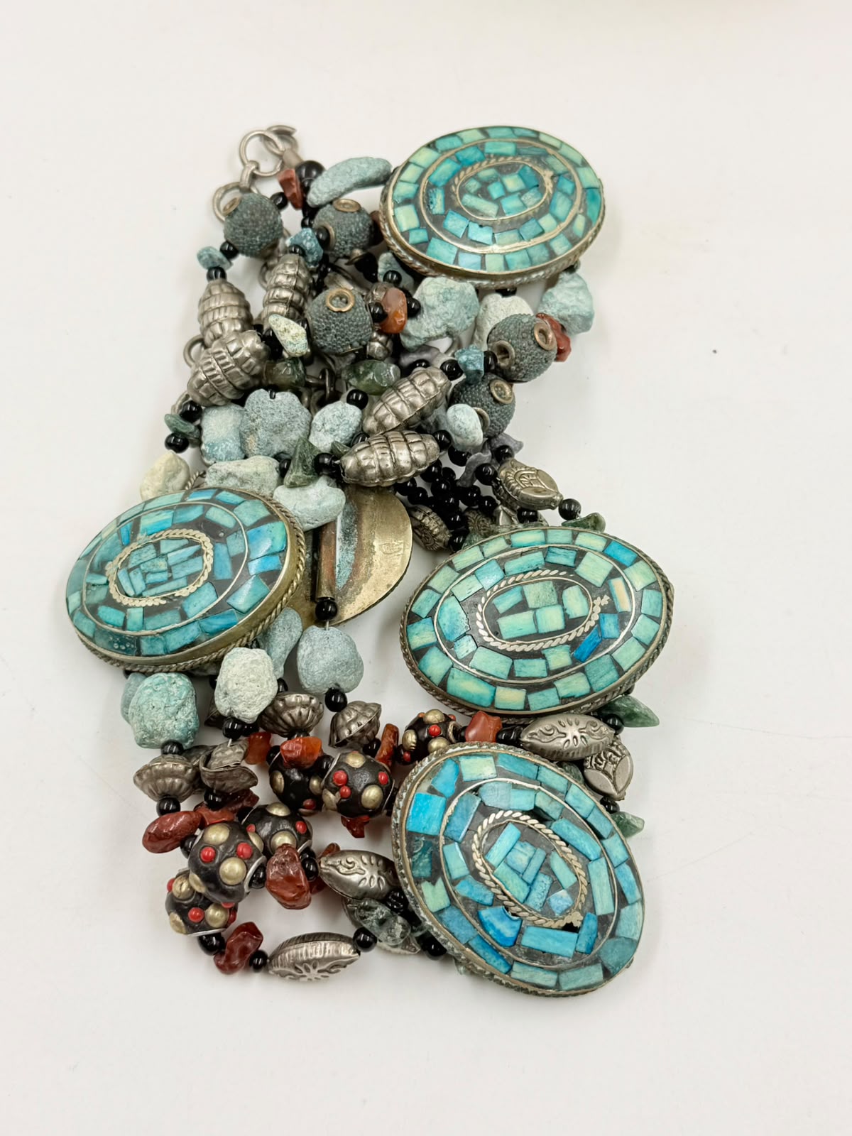 Belt coiled close-up showing all bead varieties