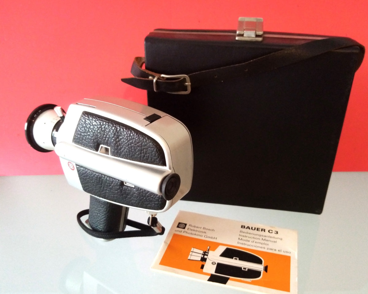 Vintage Bauer C 3 - Super 8 Movie Camera & Original Case