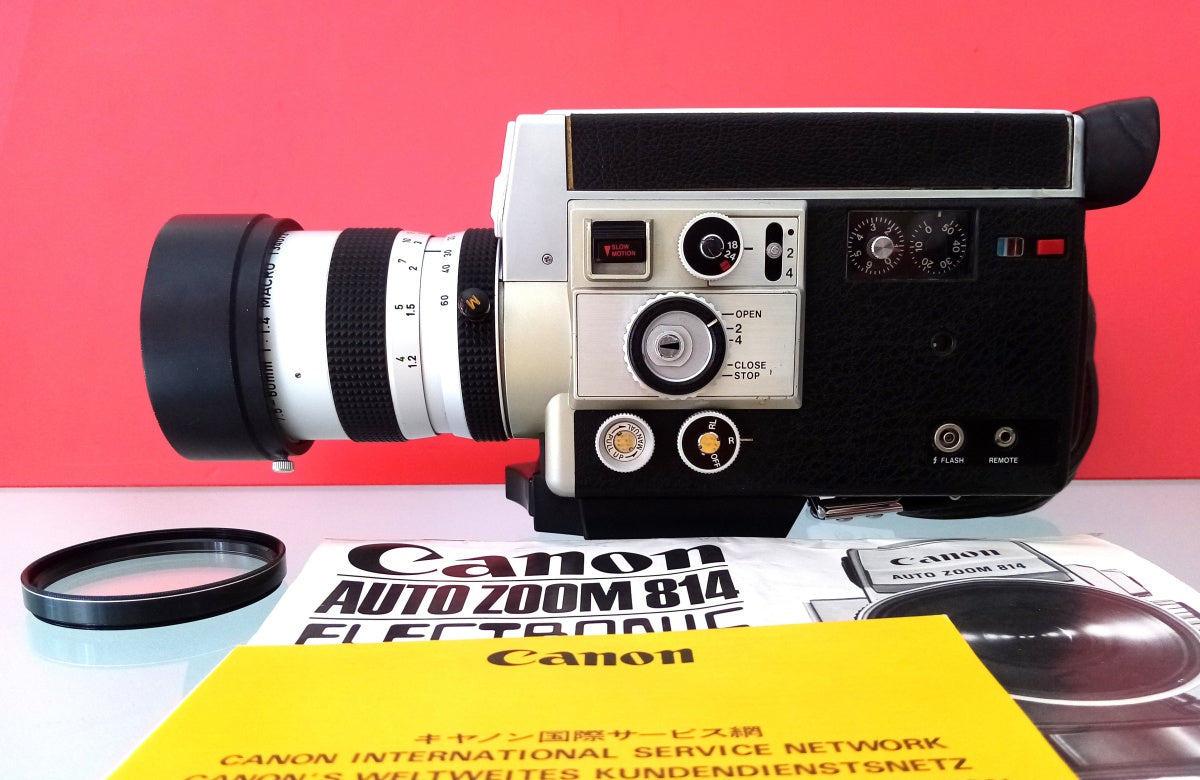 Canon 814 Auto Zoom Electronic - Super 8 Movie Camera & Lens Filter