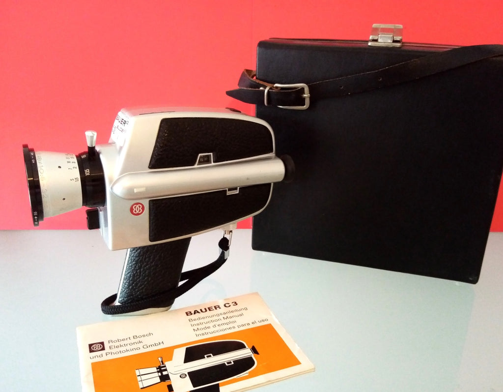 Vintage Bauer C 3 - Super 8 Movie Camera & Original Case