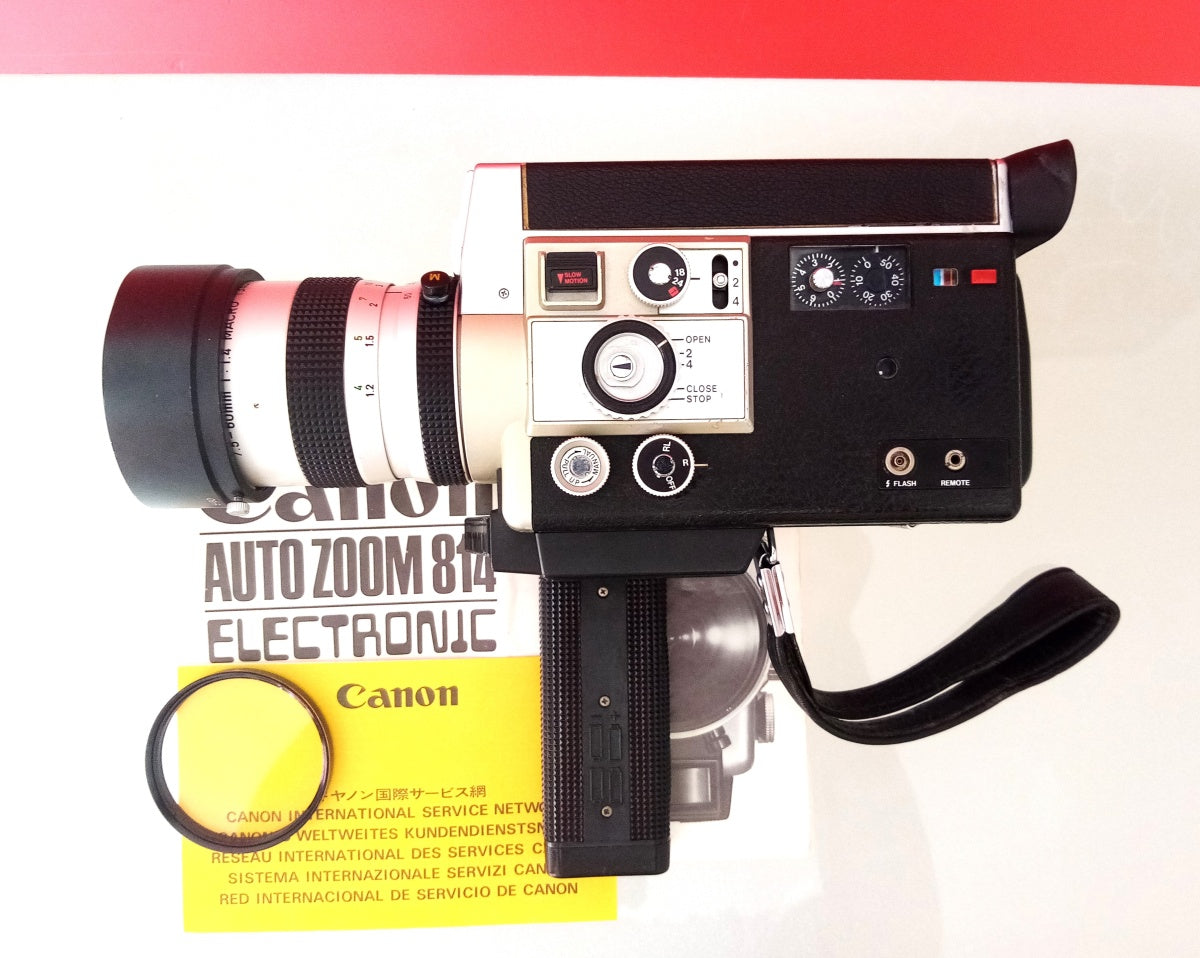 Canon 814 Auto Zoom Electronic - Super 8 Movie Camera & Lens Filter