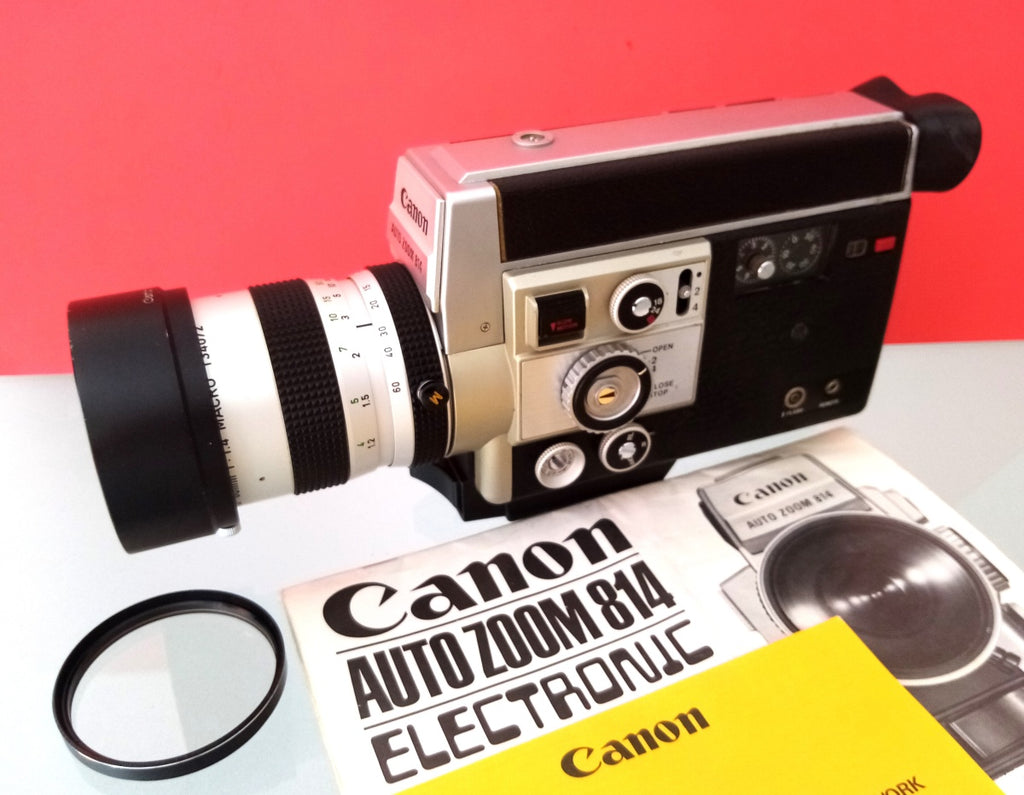 Canon 814 Auto Zoom Electronic - Super 8 Movie Camera & Lens Filter