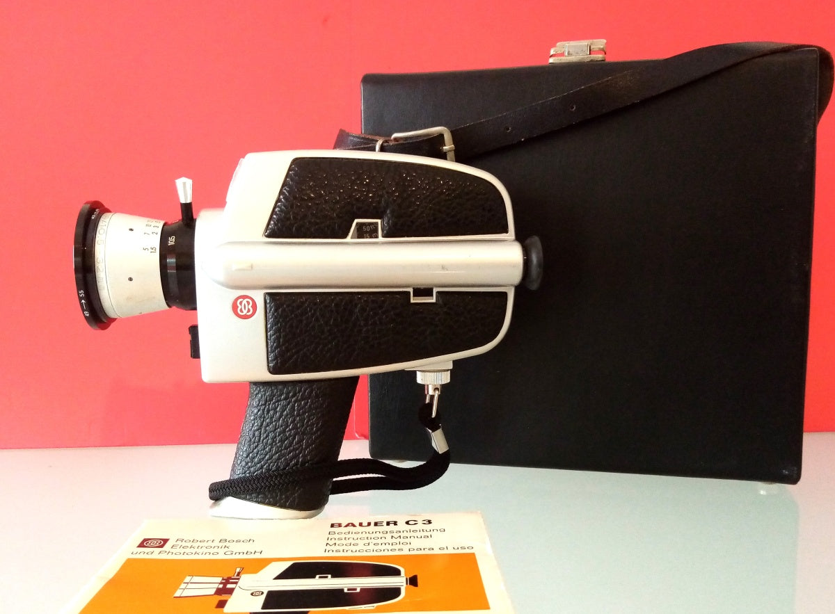 Vintage Bauer C 3 - Super 8 Movie Camera & Original Case
