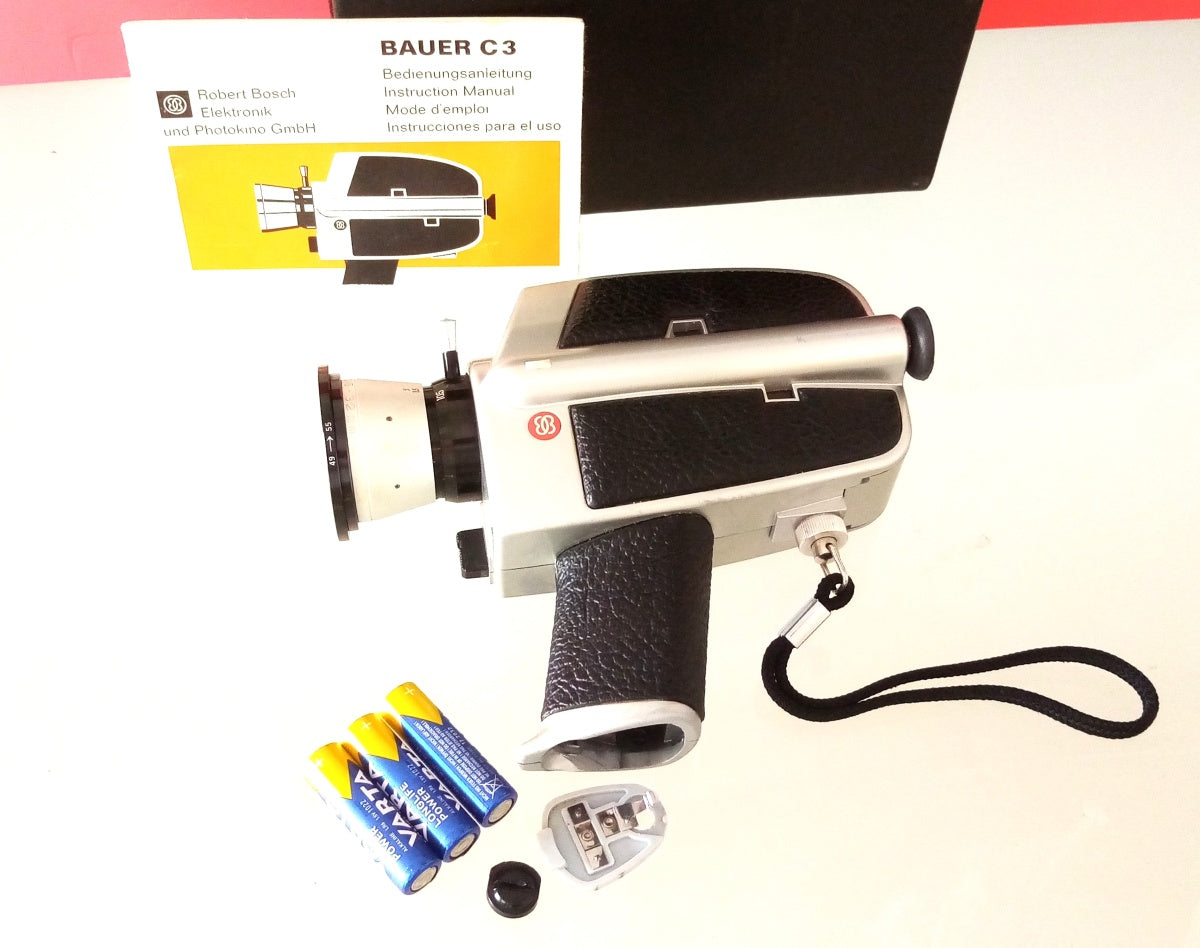 Vintage Bauer C 3 - Super 8 Movie Camera & Original Case