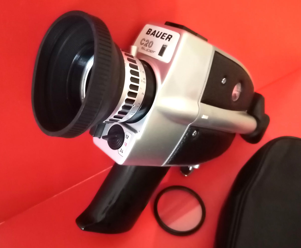 Bauer C20 Super 8 Movie Camera & Case – Vintage 1970s Film Camera in Good Condition
