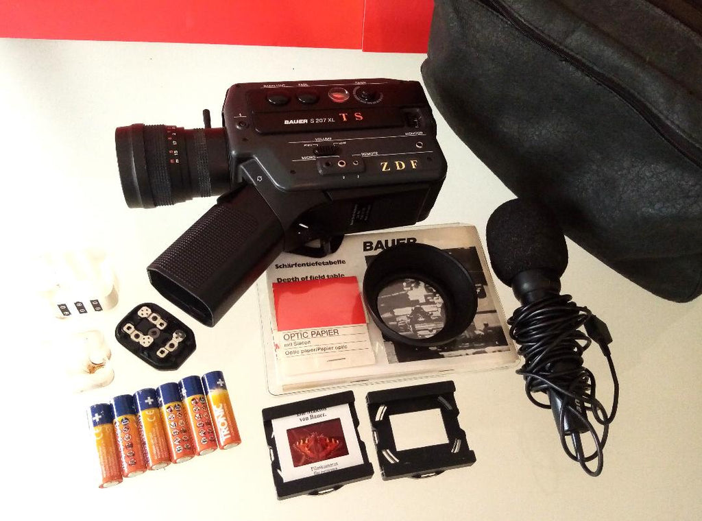 Bauer S 207 XL — Vintage Super 8 Movie Camera with Original Case & Microphone