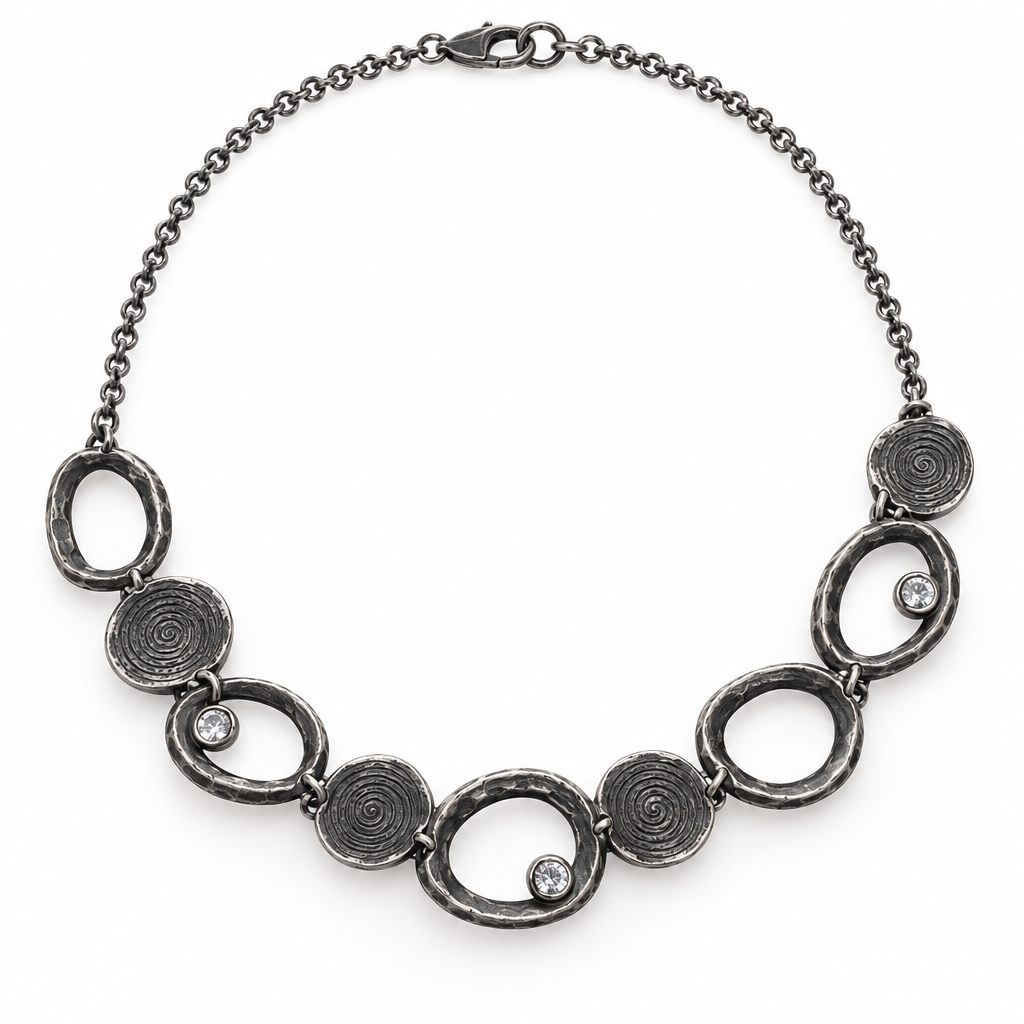 Sterling Silver Oxidized Necklace